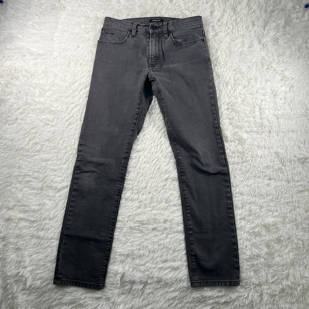 Proof Jeans Mens 28x30 (Fits 29x28) Black Faded Denim Slim‎ Fit Comfort Casual